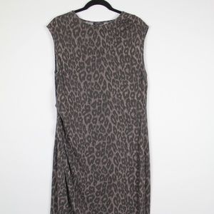 TOPSHOP LEOPARD PRINT MIDI DRESS SIZE 12